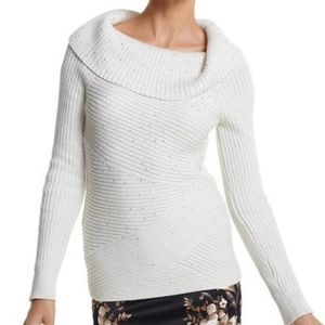 NWOT WHBM Off Shoulder Sequined Sweater Sz XS